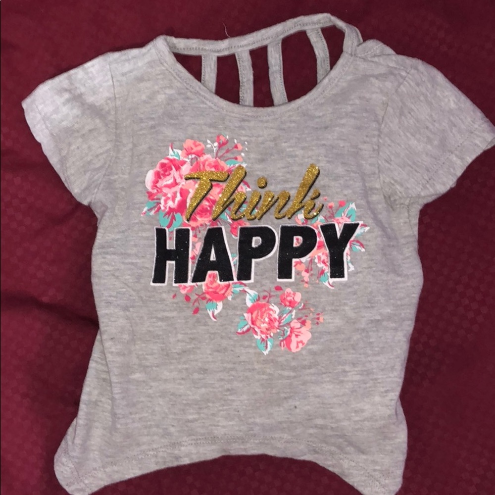 Kids shirt “think happy”